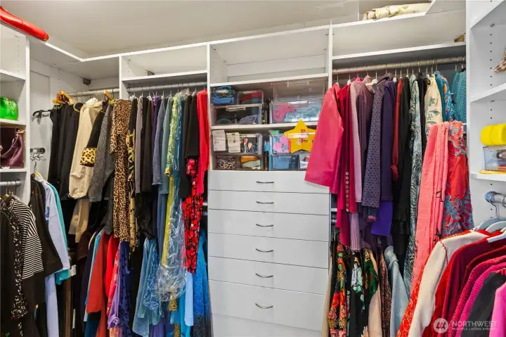 Primary walk-in closet.