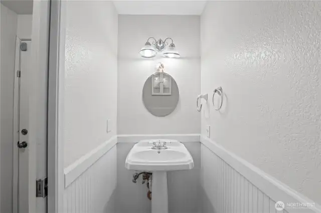 Guest half bathroom on the main floor.