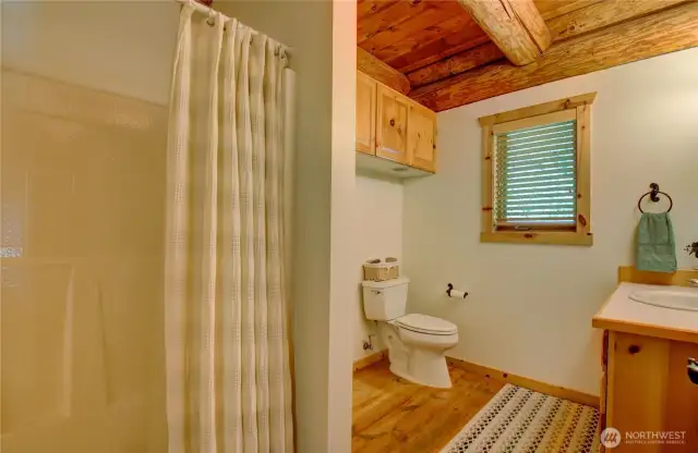 spacious main floor bathroom.