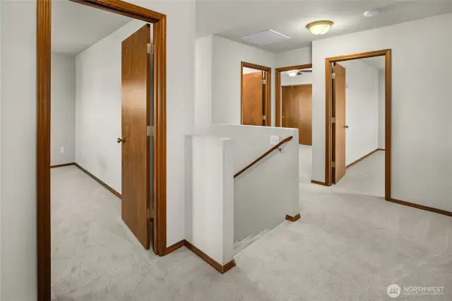 Landing on the 2nd floor. New carpet on the 2nd floor!