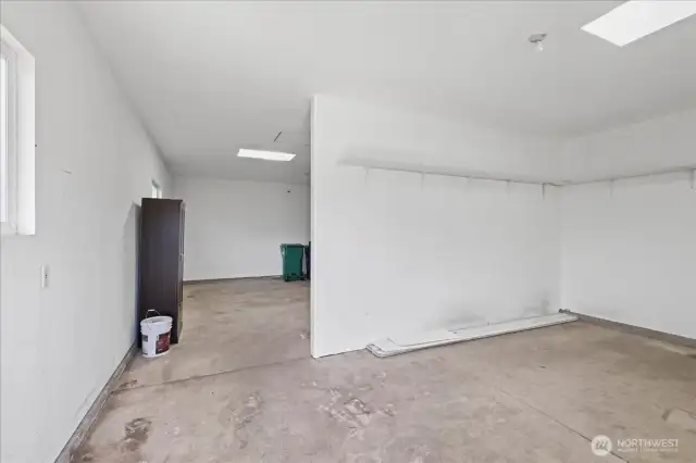 Shop space inside garage.