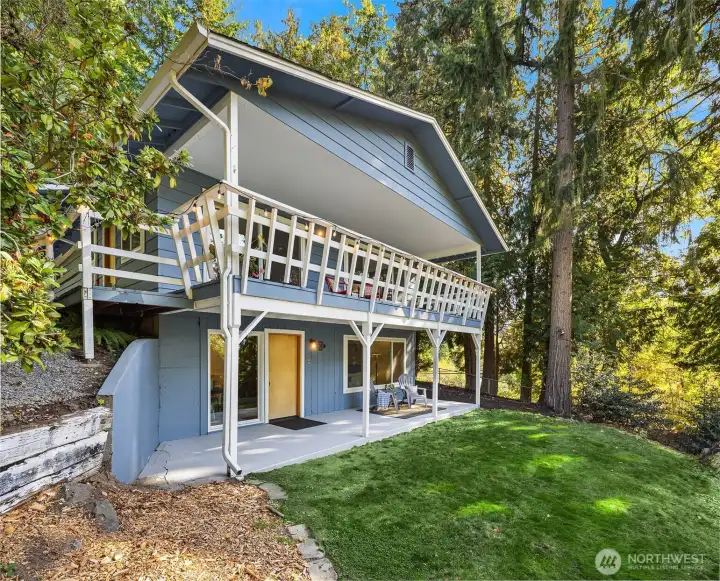 Separate decks and entries provide the option for ADU or income opportunities.