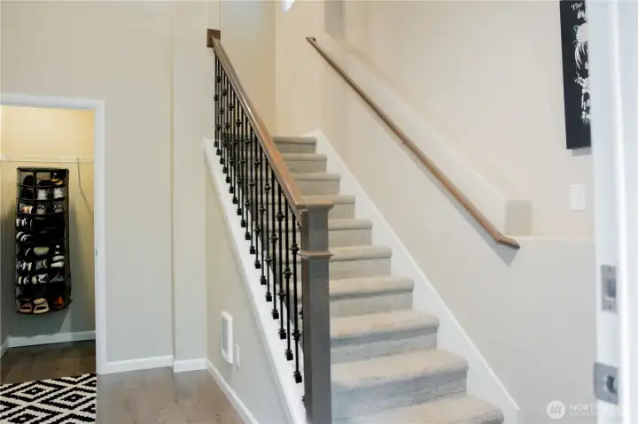 Welcoming entry with spacious walk-in coat closet