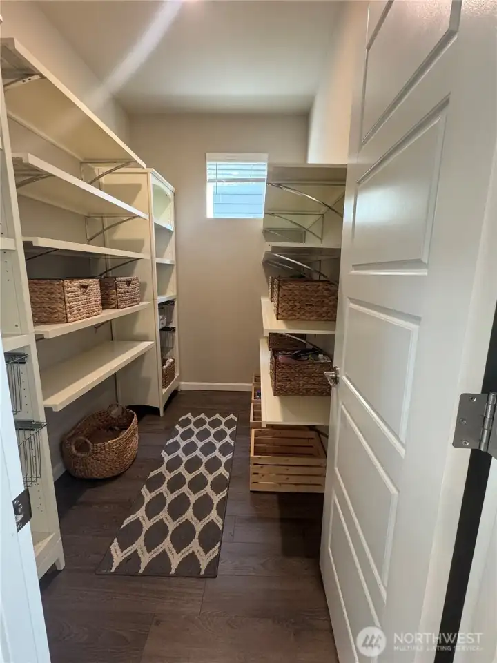 Spacious walk-in pantry for extra storage