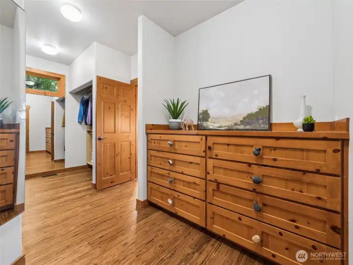 Built in drawers, custom shelving, strategically placed mirrors to ensure you are outfitted head to toe!