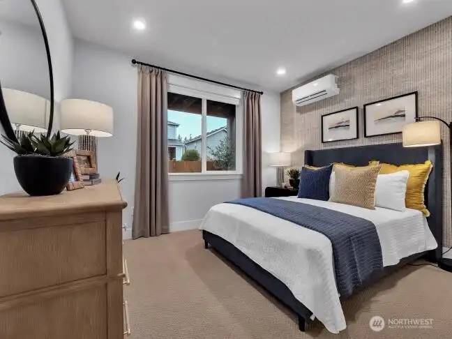 Lower level bedroom provides a guest retreat.