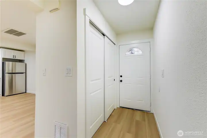 Bright entry and interior hallway