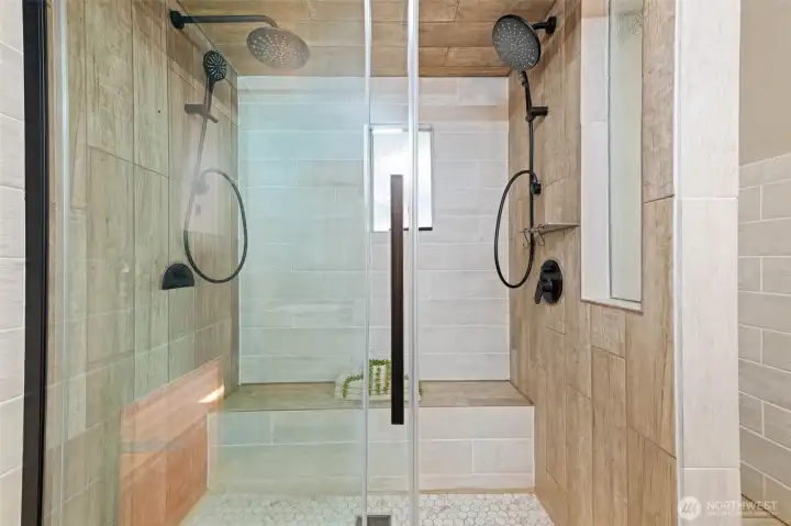 Upstairs primary shower.