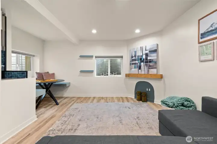 Living area & dining space in the ADU.