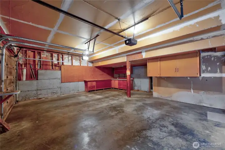 Room for shop in this extra-large garage