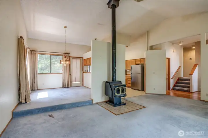 living room and dining room