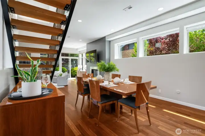 Clerestory windows add to the abundant light Clerestory windows add to the abundant light