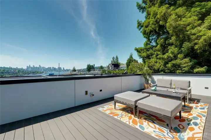 Beautiful view from very large deck