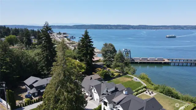 Proximity to Old Town Mukilteo and Ferry shown in this photo from just above Harbor's Edge.