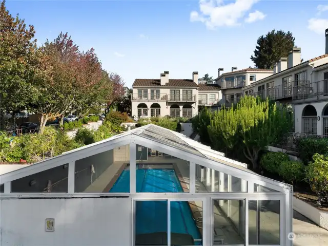 Lap pool located in the private gated courtyard