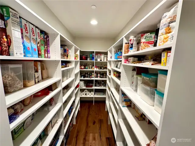 Extensive walk in pantry.