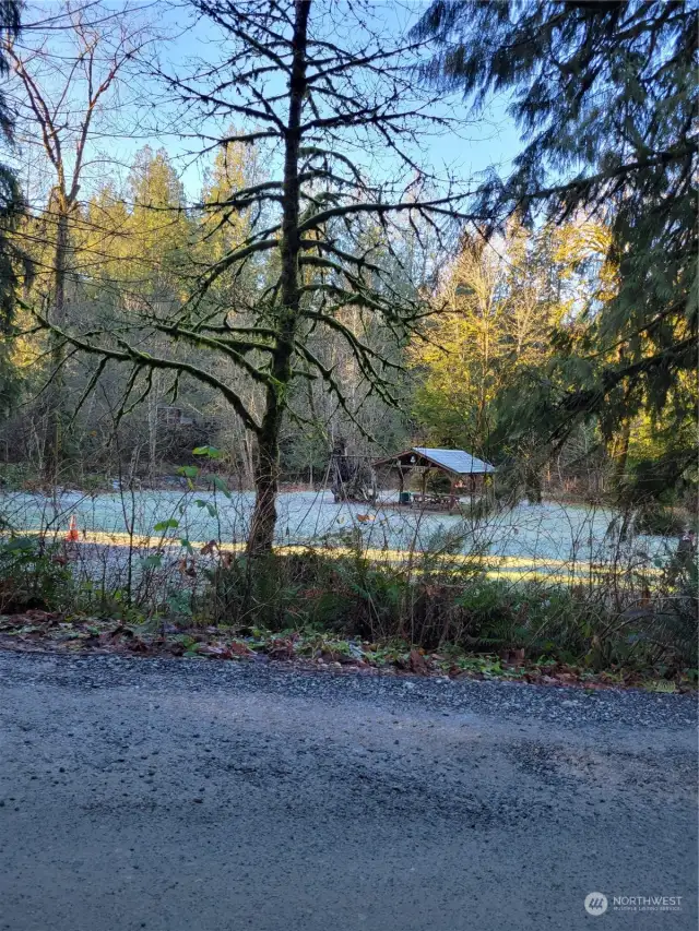 Community park on the river just steps away