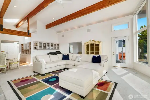 Primary bedroom conveniently located off the great room. Easy access to patio and hot tub.