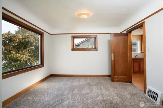 Off of the dining room, through a beautiful swinging door is the updated kitchen.