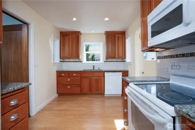There is room for multiple cooks in this kitchen- the cooking and prep areas are plentiful and the storage is ample.