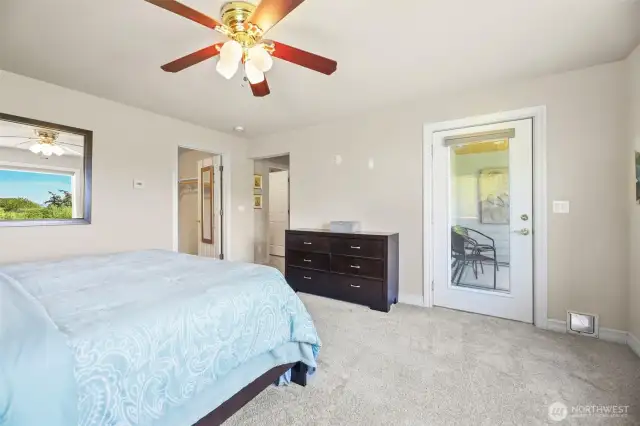 Primary BR on main floor w/ walk-in closet and full bath and enclosed/screened in balcony