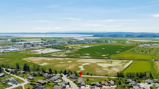 View of Stanwood, Port Susan Bay, Camano Island & Olympic Mountains