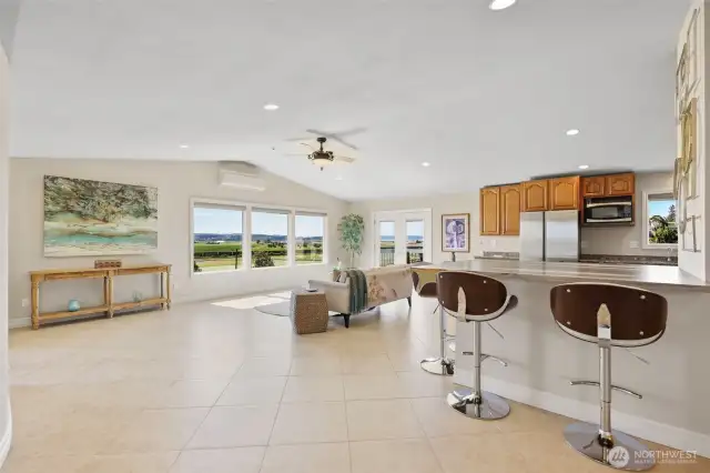 great room off kitchen... and that view!