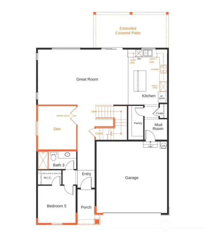 2925 Plan with B Elevation - Main Level
