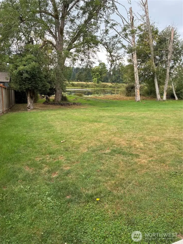 Rear yard features easy lake access and marvelous nature views.