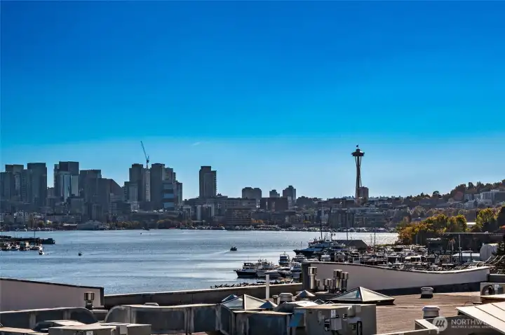 Spectacular Lake Union, city and Space Needle views