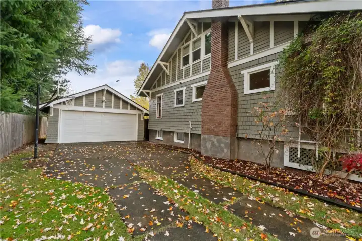 400 square foot detached, drive through garage