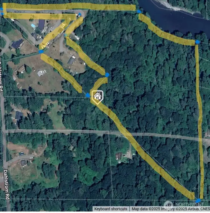 Boundaries - 2 acre parcel is rectangle plus access easement