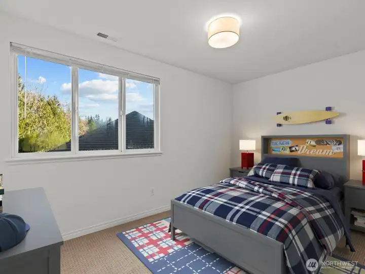 3rd bedroom on the 2nd floor. Virtually staged.