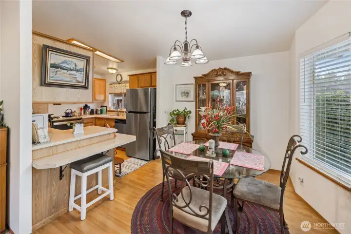 Dining room just off kitchen and living room