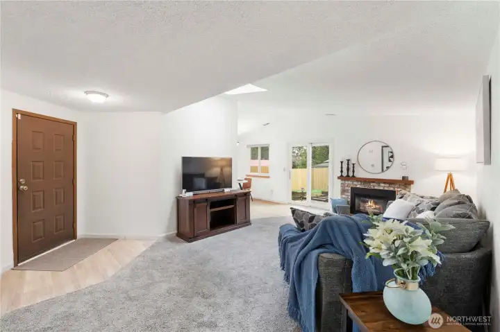 Inviting gas fireplace