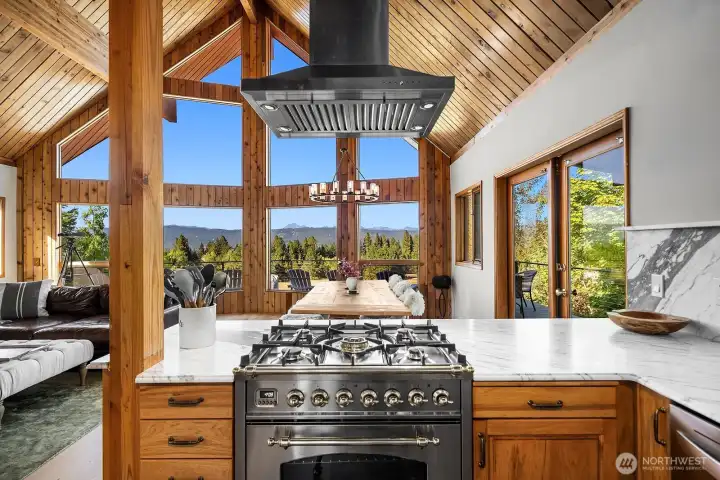 Enjoy views as you cook on this European stove from Italy.