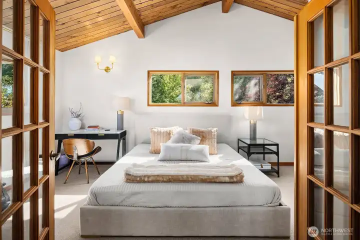 Large primary bedroom on the top 3rd floor.