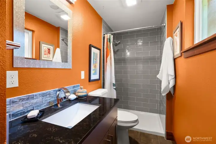 Tasteful choices including in primary bath