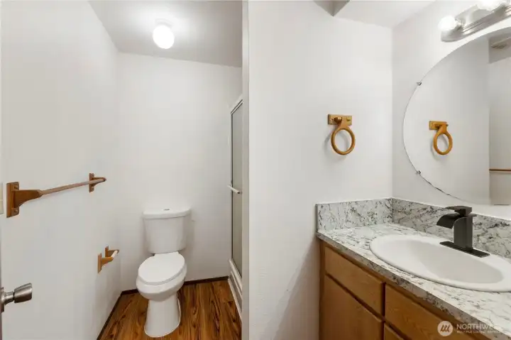 Owners bathroom with walk in shower