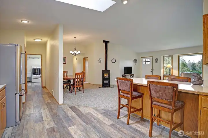 LVP Waterproof Plank Flooring, Skylights and Great Dual-Sides Seating Bar for Gatherings~