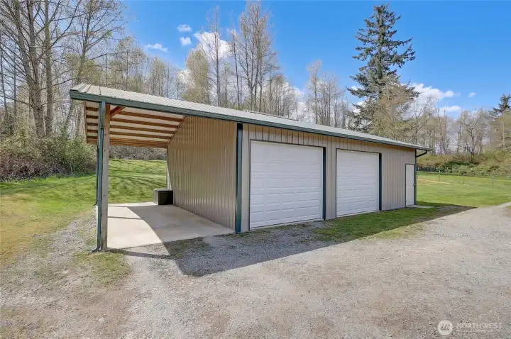 Detached Large Shop with Carport and High-Ceilings~