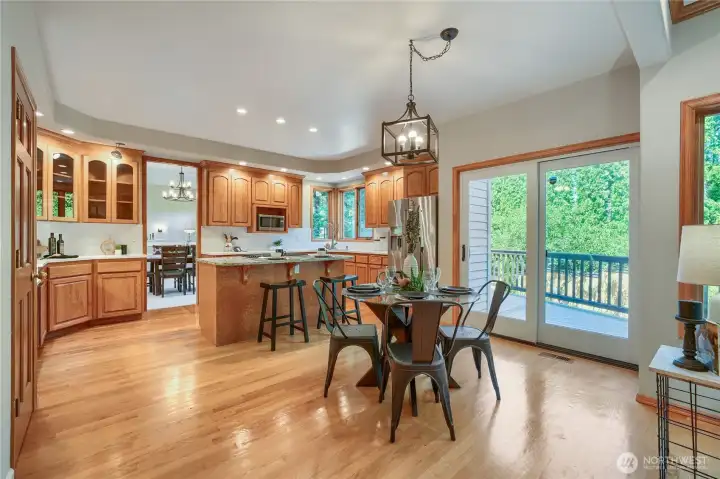 Kitchen with eat in dining option.