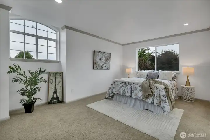 Spacious primary bedroom