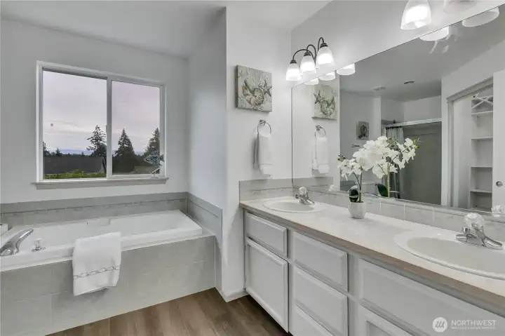 Primary bathroom with double vanity