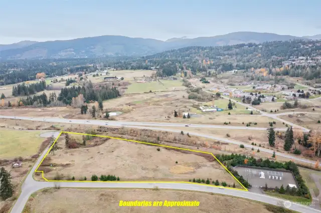 Looking South showing Approximate Boundaries of all 4 parcels together as one.