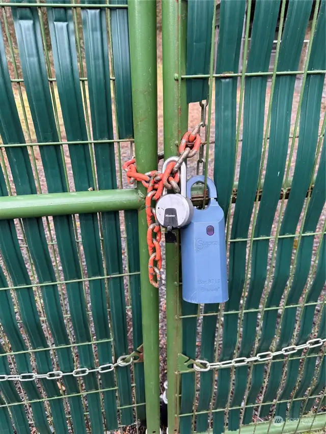 Lock & lockbox on 2nd gate.