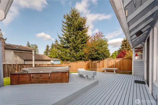 Backyard deck.