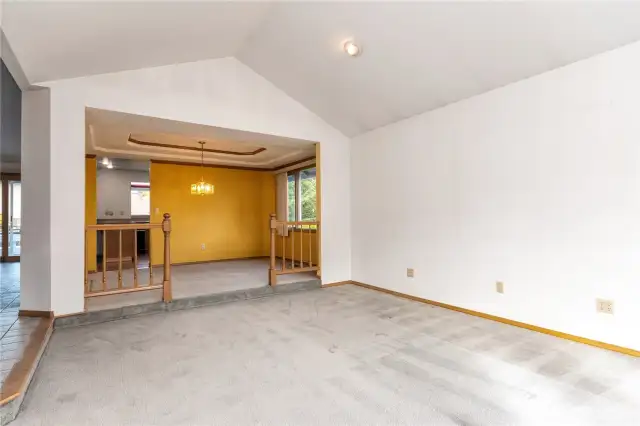 Living room with view to Dining room.
