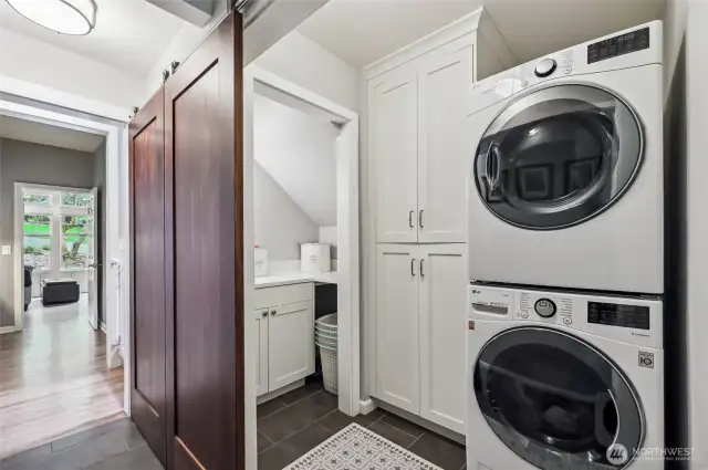 Main floor laundry is plumbed for a sink.