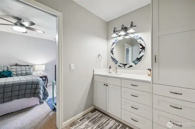Fully remodeled shared Jack N Jill bathroom between the second and third bedroom.